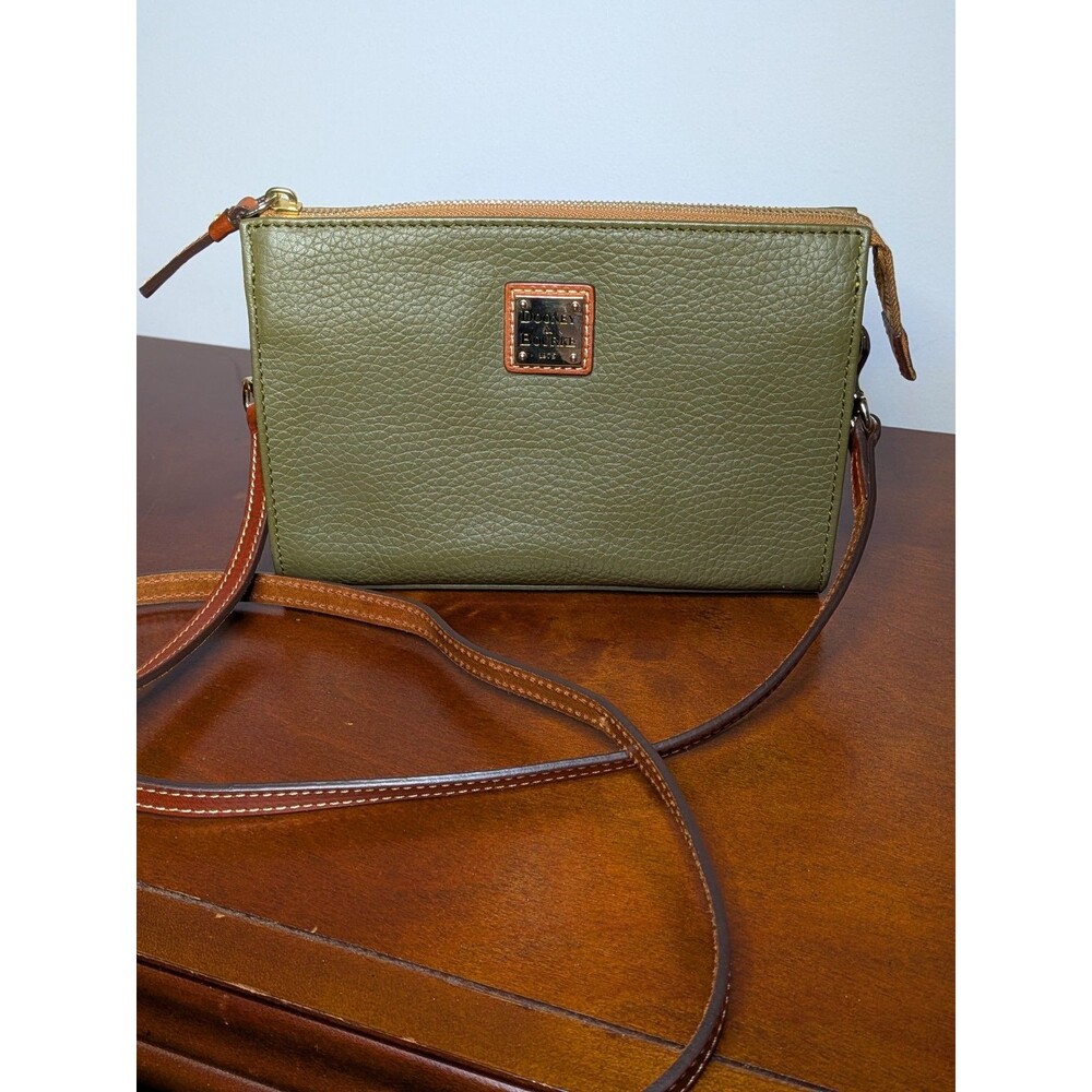 NEW ​Dooney & Bourke Janine Crossbody Olive Pebble Leather Shoulder Bag
